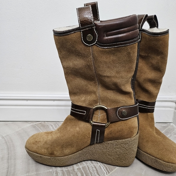 Vintage Cole Haan Boots Suede Leather Women Size 9 - Picture 2 of 12